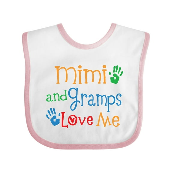 Inktastic Mimi and Gramps Love Me Boys or Girls Baby Bib