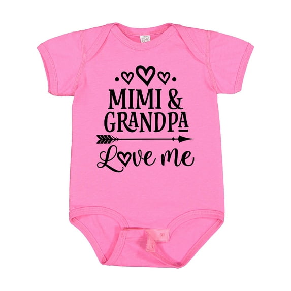 Inktastic Mimi and Grandpa Love Me Girls Baby Bodysuit