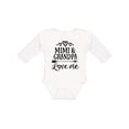 thumbnail image 1 of Inktastic Mimi and Grandpa Love Me Girls Long Sleeve Baby Bodysuit, 1 of 5