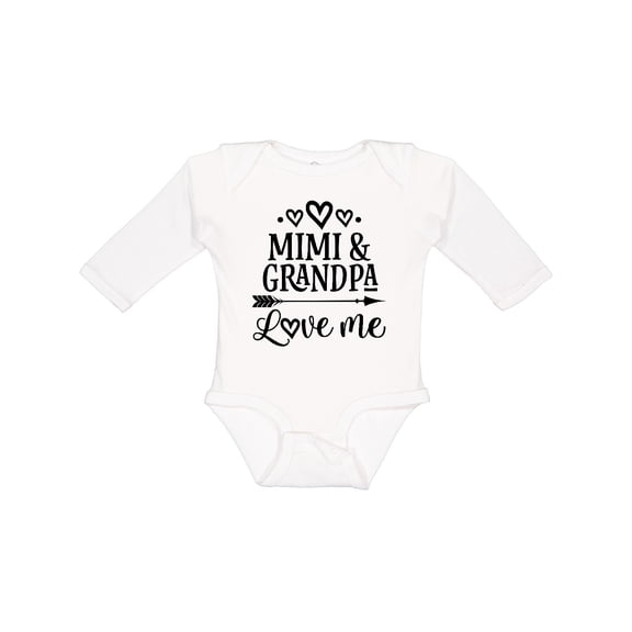 Inktastic Mimi and Grandpa Love Me Girls Long Sleeve Baby Bodysuit