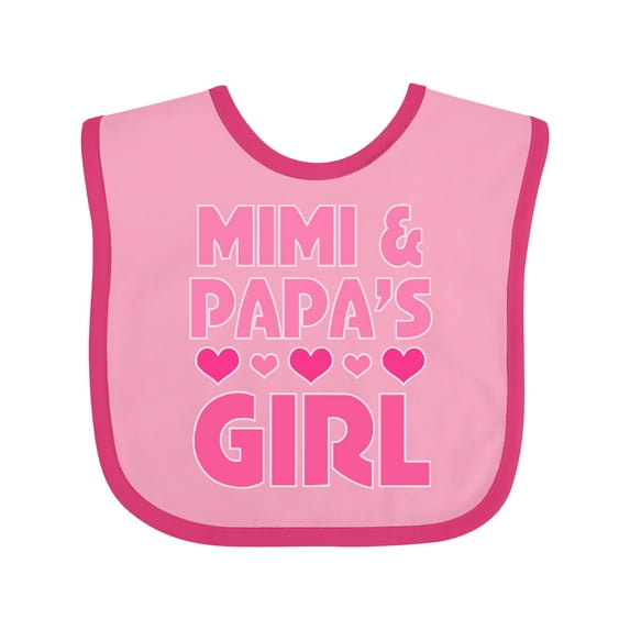 Inktastic Mimi and Papa Girl Grandchild Valentine Girls Baby Bib