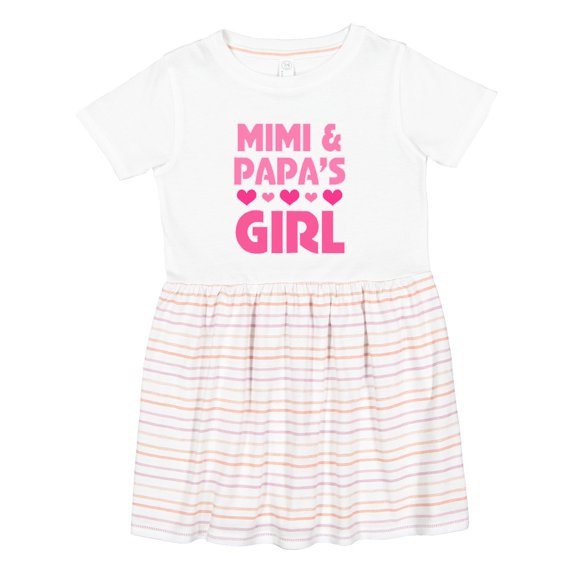 Inktastic Mimi and Papa Girl Grandchild Valentine Girls Toddler Dress
