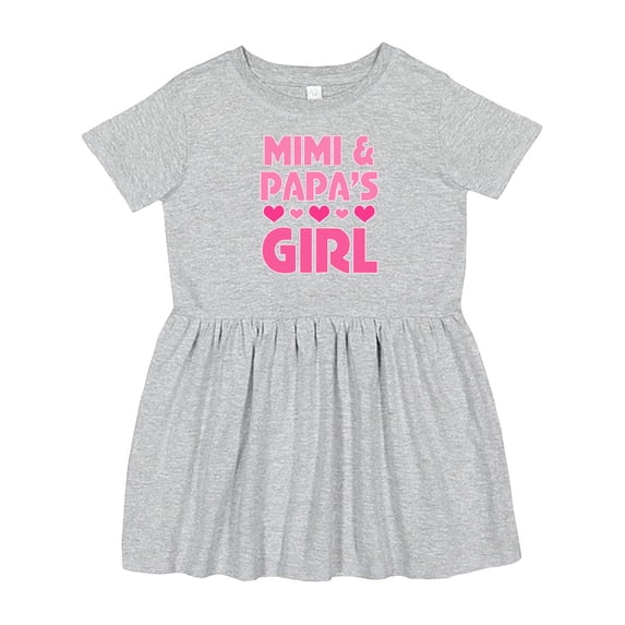 Inktastic Mimi and Papa Girl Grandchild Valentine Girls Toddler Dress