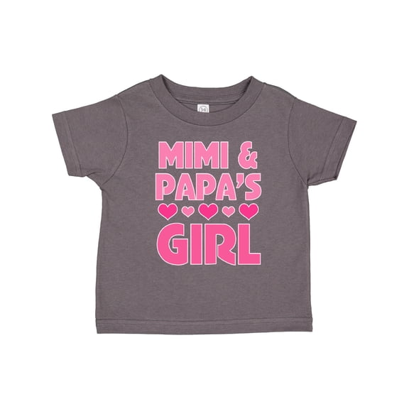 Inktastic Mimi and Papa Girl Grandchild Valentine Girls Toddler T-Shirt