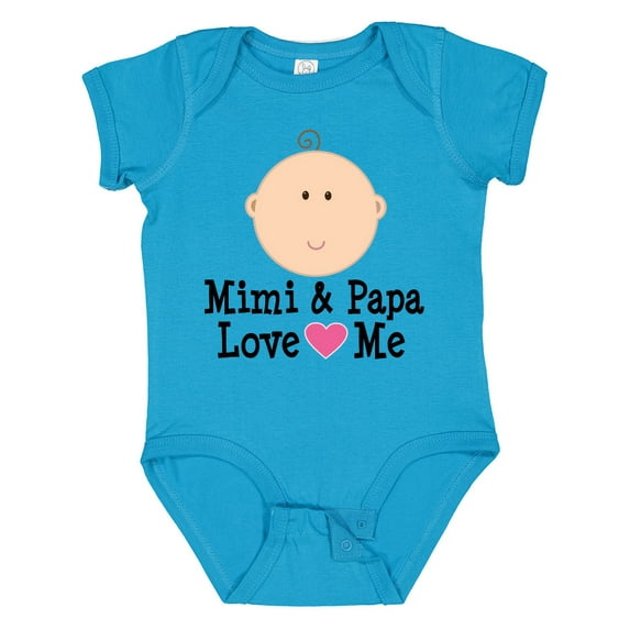 Inktastic Mimi and Papa Love Me Baby Girl Girls Baby Bodysuit