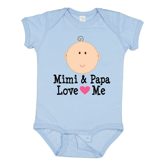 Inktastic Mimi and Papa Love Me Baby Girl Girls Baby Bodysuit