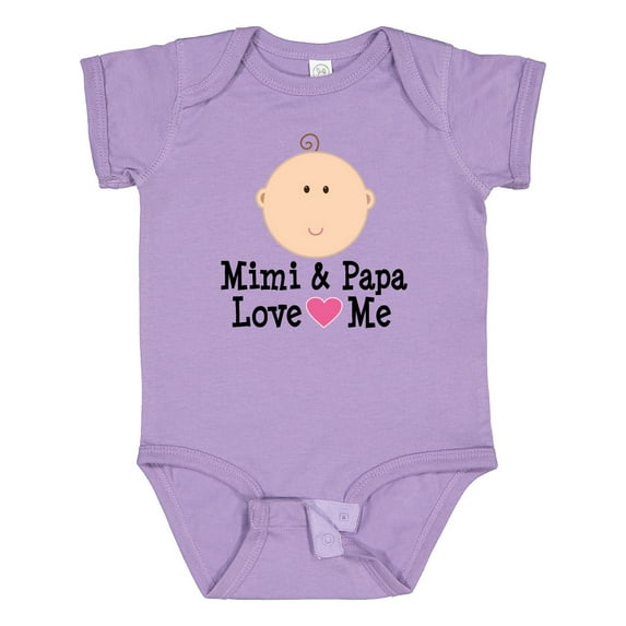 Inktastic Mimi and Papa Love Me Baby Girl Girls Baby Bodysuit