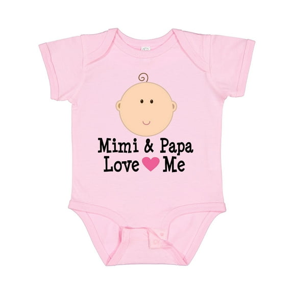 Inktastic Mimi and Papa Love Me Baby Girl Girls Baby Bodysuit