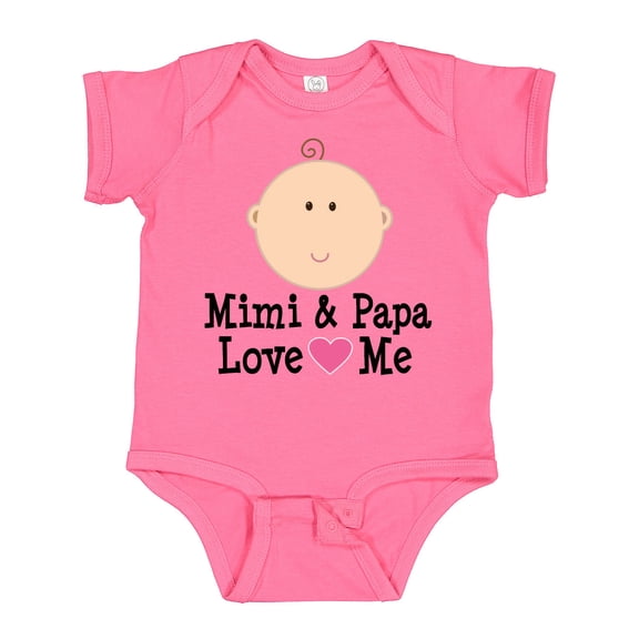Inktastic Mimi and Papa Love Me Baby Girl Girls Baby Bodysuit