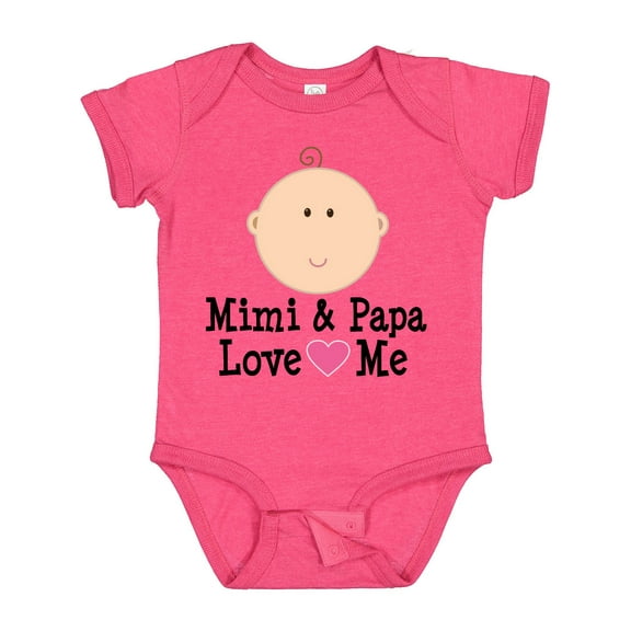 Inktastic Mimi and Papa Love Me Baby Girl Girls Baby Bodysuit