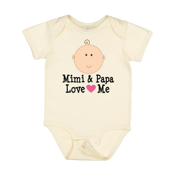 Inktastic Mimi and Papa Love Me Baby Girl Girls Baby Bodysuit