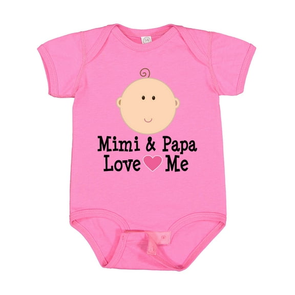 Inktastic Mimi and Papa Love Me Baby Girl Girls Baby Bodysuit