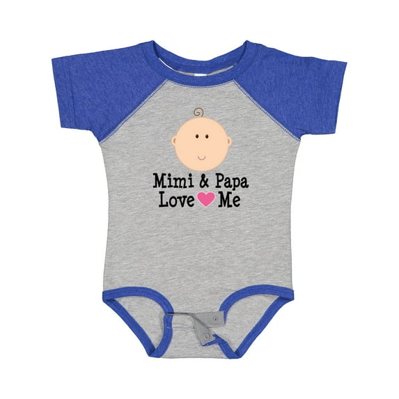 Inktastic Mimi and Papa Love Me Baby Girl Girls Baby Bodysuit