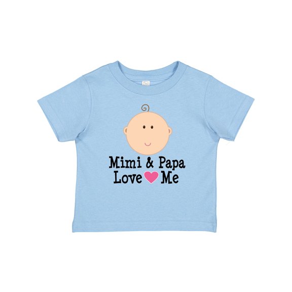 Inktastic Mimi and Papa Love Me Baby Girl Girls Baby T-Shirt