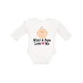 thumbnail image 1 of Inktastic Mimi and Papa Love Me Baby Girl Girls Long Sleeve Baby Bodysuit, 1 of 5