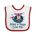 thumbnail image 1 of Inktastic Mimi and Papa Love Me Boys Boys Baby Bib, 1 of 4