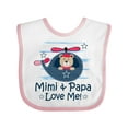 thumbnail image 1 of Inktastic Mimi and Papa Love Me Boys Boys Baby Bib, 1 of 4