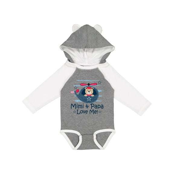 Inktastic Mimi and Papa Love Me Boys Boys Long Sleeve Baby Bodysuit
