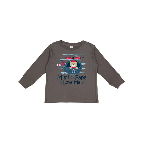 Inktastic Mimi and Papa Love Me Boys Boys Long Sleeve Toddler T-Shirt