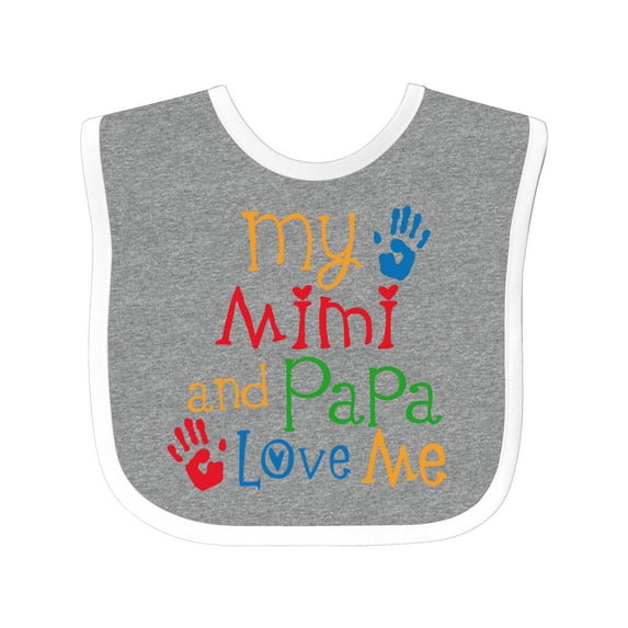 Inktastic Mimi and Papa Love Me Boys or Girls Baby Bib