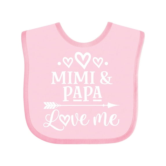Inktastic Mimi and Papa Love Me Boys or Girls Baby Bib