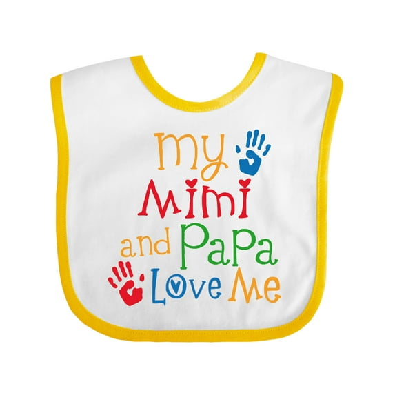 Inktastic Mimi and Papa Love Me Boys or Girls Baby Bib