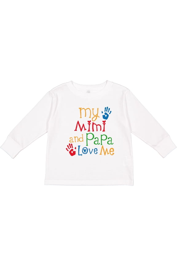 Mimi and Papa Love Me Boys or Girls Long Sleeve Toddler T-Shirt