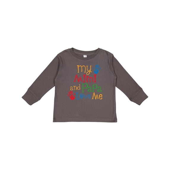 Inktastic Mimi and Papa Love Me Boys or Girls Long Sleeve Toddler T-Shirt