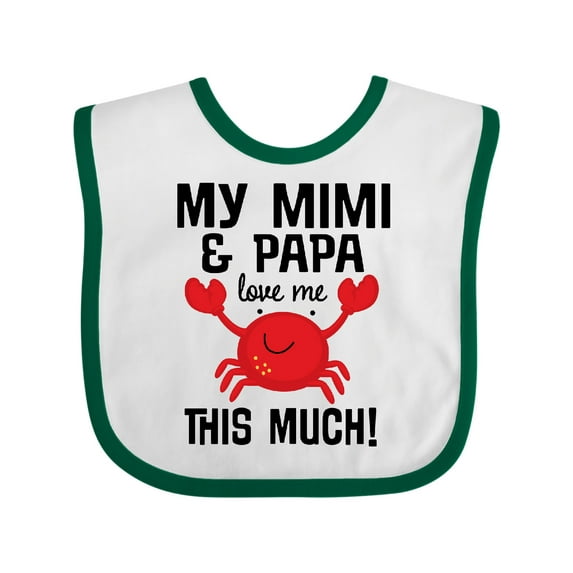 Inktastic Mimi and Papa Love Me Crab Boys or Girls Baby Bib