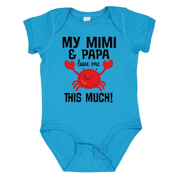 Inktastic Mimi and Papa Love Me Crab Boys or Girls Baby Bodysuit