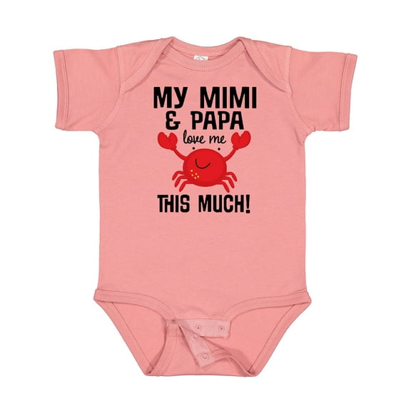 Inktastic Mimi and Papa Love Me Crab Boys or Girls Baby Bodysuit