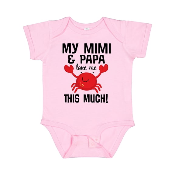 Inktastic Mimi and Papa Love Me Crab Boys or Girls Baby Bodysuit