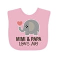 thumbnail image 1 of Inktastic Mimi and Papa Love Me Elephant Boys or Girls Baby Bib, 1 of 4