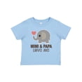 thumbnail image 1 of Inktastic Mimi and Papa Love Me Elephant Boys or Girls Baby T-Shirt, 1 of 5