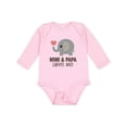 thumbnail image 1 of Inktastic Mimi and Papa Love Me Elephant Boys or Girls Long Sleeve Baby Bodysuit, 1 of 5