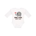 thumbnail image 1 of Inktastic Mimi and Papa Love Me Elephant Boys or Girls Long Sleeve Baby Bodysuit, 1 of 5