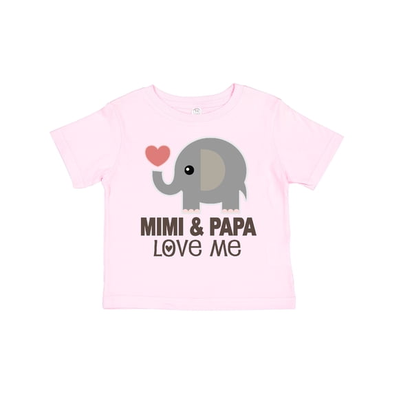 Inktastic Mimi and Papa Love Me Elephant Boys or Girls Toddler T-Shirt