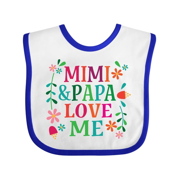 Inktastic Mimi and Papa Love Me Girls Baby Bib