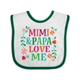 thumbnail image 1 of Inktastic Mimi and Papa Love Me Girls Baby Bib, 1 of 4