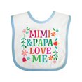 thumbnail image 1 of Inktastic Mimi and Papa Love Me Girls Baby Bib, 1 of 4