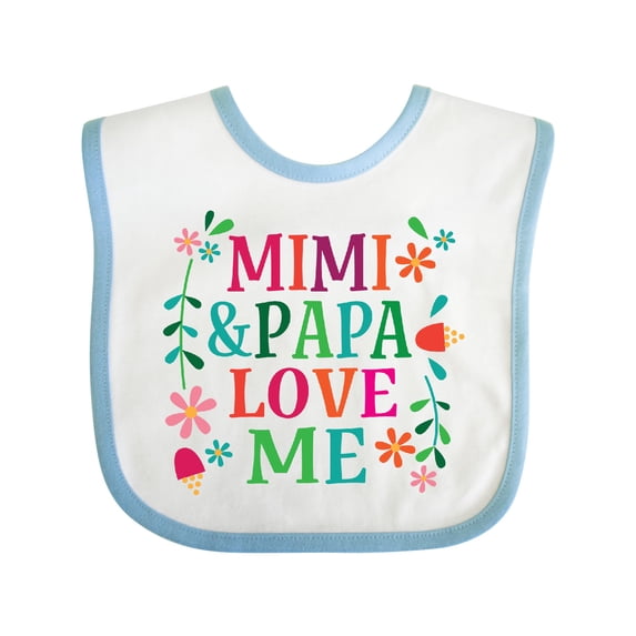 Inktastic Mimi and Papa Love Me Girls Baby Bib