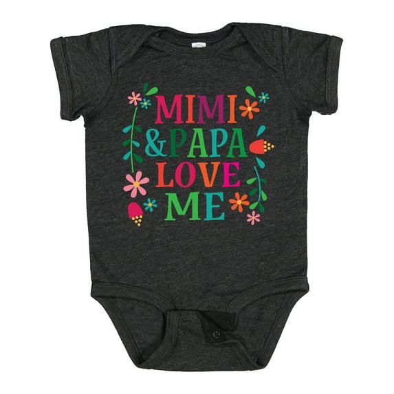 Inktastic Mimi and Papa Love Me Girls Baby Bodysuit