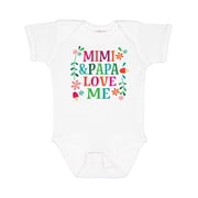 Inktastic Mimi and Papa Love Me Girls Baby Bodysuit