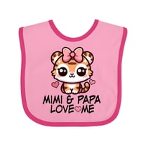 Inktastic Mimi and Papa Love Me Girls Grandchild Girls Baby Bib