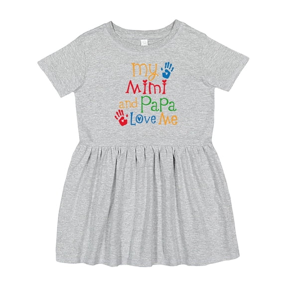 Inktastic Mimi and Papa Love Me Girls Toddler Dress