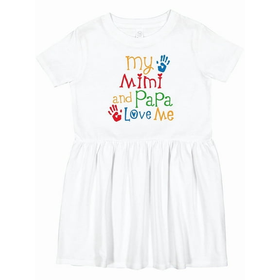 Inktastic Mimi and Papa Love Me Girls Toddler Dress