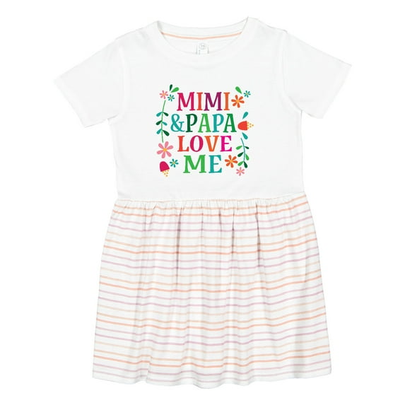 Inktastic Mimi and Papa Love Me Girls Toddler Dress