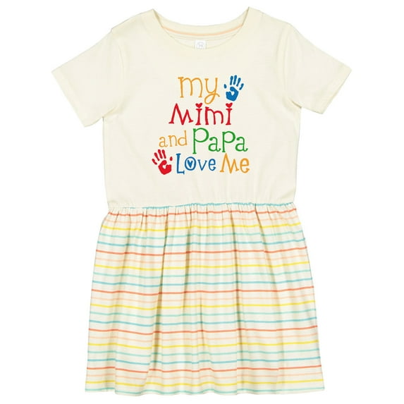 Inktastic Mimi and Papa Love Me Girls Toddler Dress