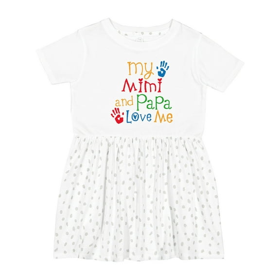 Inktastic Mimi and Papa Love Me Girls Toddler Dress