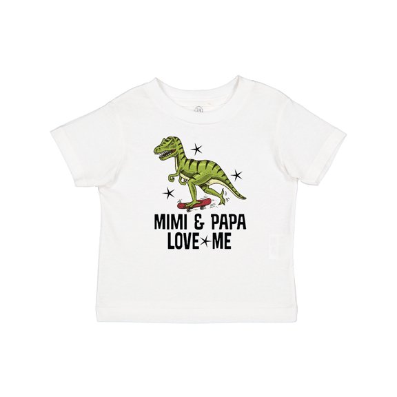 Inktastic Mimi and Papa Love Me Grandchild Dinosaur Boys Baby T-Shirt